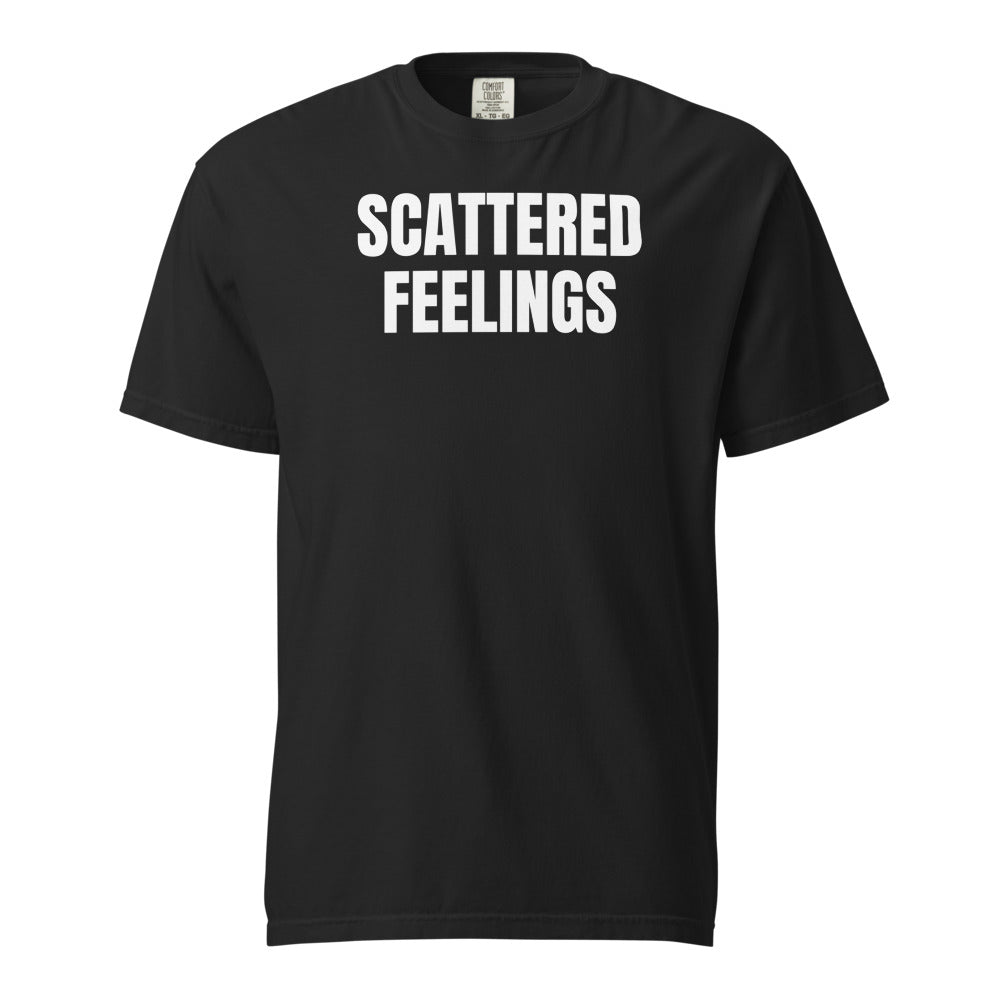 SCATTERED FEELINGS garment-dyed tee, black