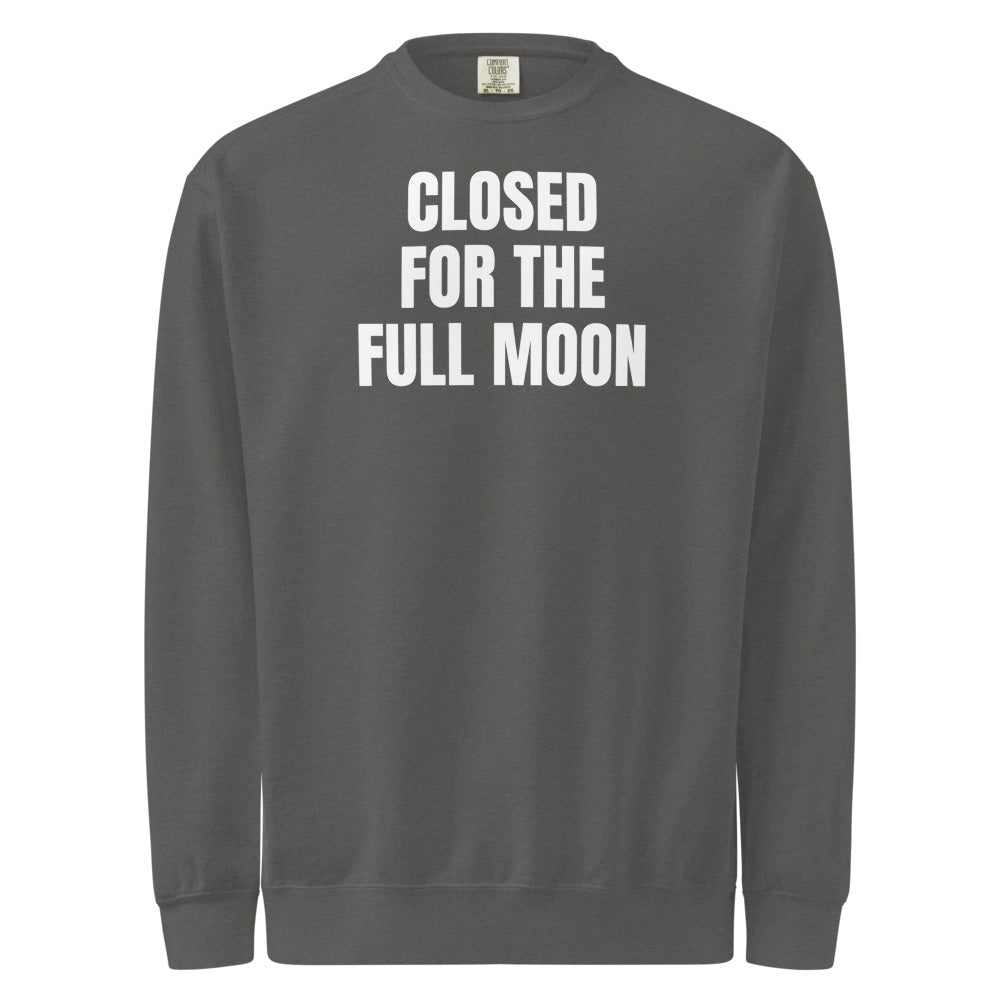 CLOSED FOR THE FULL MOON garment-dyed sweatshirt, pepper