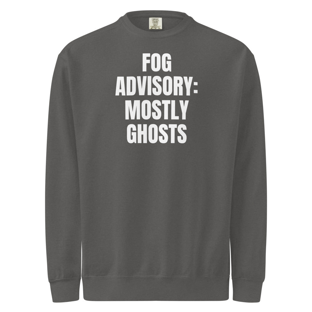 FOG ADVISORY: MOSTLY GHOSTS garment-dyed sweatshirt, pepper