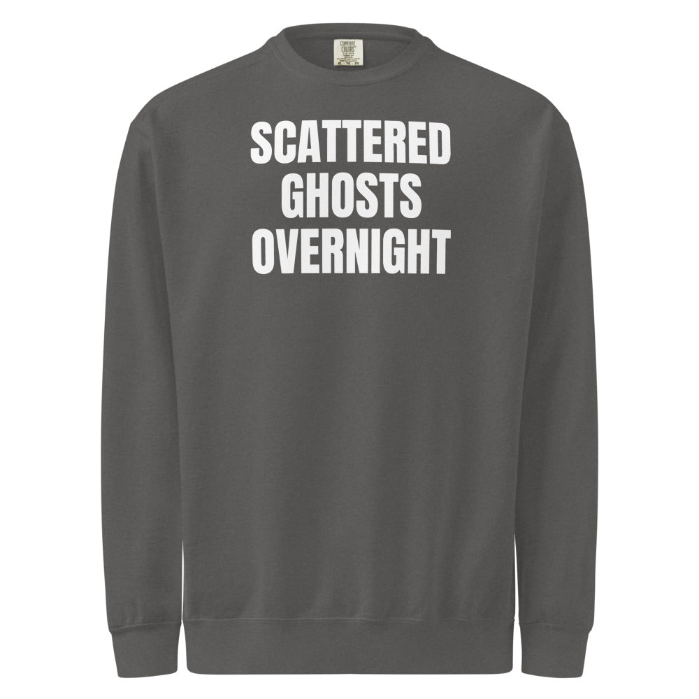 SCATTERED GHOSTS OVERNIGHT garment-dyed sweatshirt, pepper
