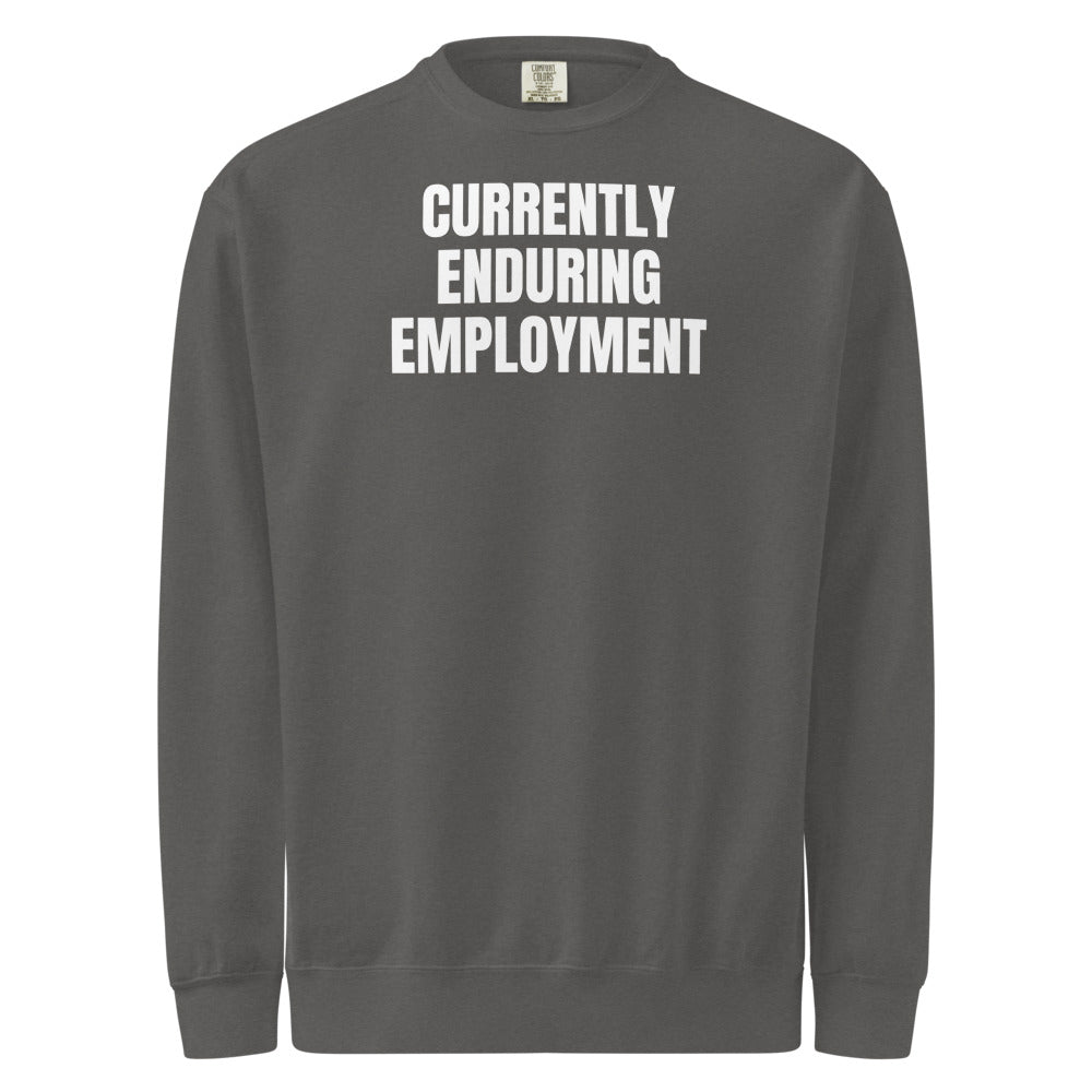CURRENTLY ENDURING EMPLOYMENT garment-dyed sweatshirt, pepper
