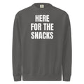 HERE FOR THE SNACKS garment-dyed sweatshirt, pepper
