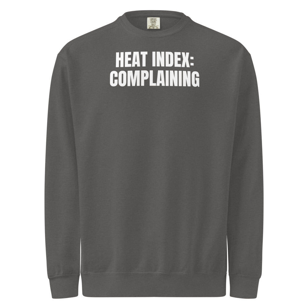 HEAT INDEX: COMPLAINING garment-dyed sweatshirt, pepper