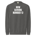 NOW SERVING NUMBER 12 garment-dyed sweatshirt, pepper