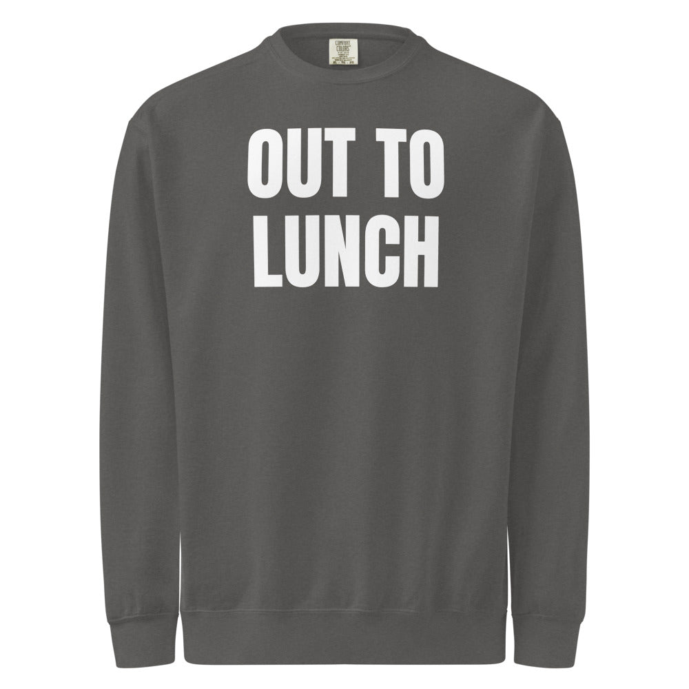 OUT TO LUNCH garment-dyed sweatshirt, pepper