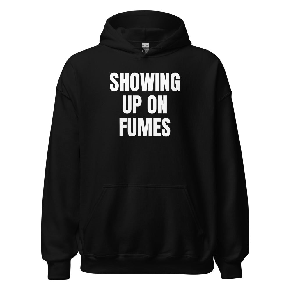 SHOWING UP ON FUMES hoodie, black