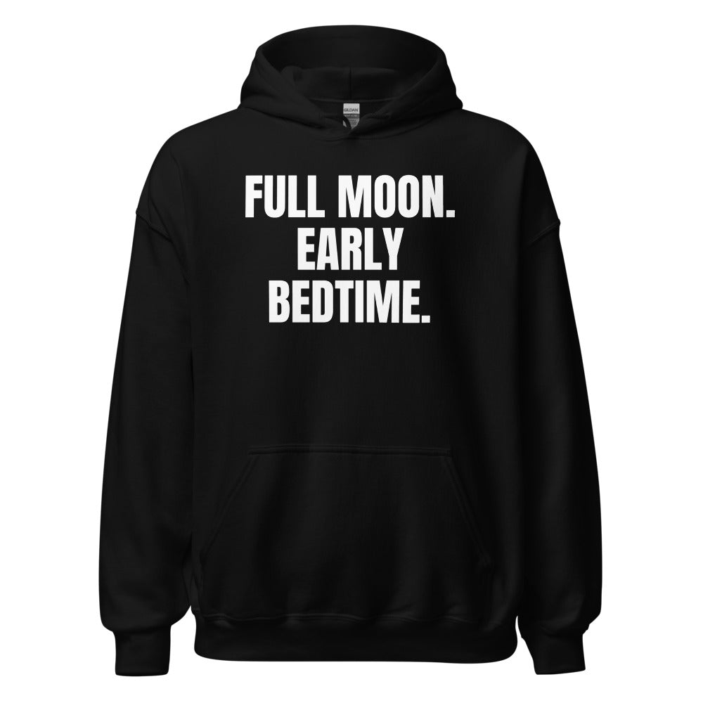 FULL MOON. EARLY BEDTIME. hoodie, black