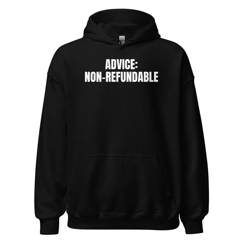 ADVICE: NON-REFUNDABLE hoodie, black