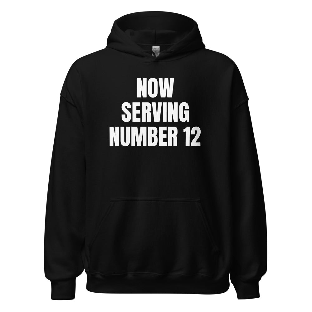NOW SERVING NUMBER 12 hoodie, black