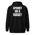 SPOOKY ON A BUDGET zip hoodie, black