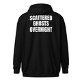 SCATTERED GHOSTS OVERNIGHT zip hoodie, black