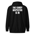 THE CANDY INSPECTOR IS IN zip hoodie, black