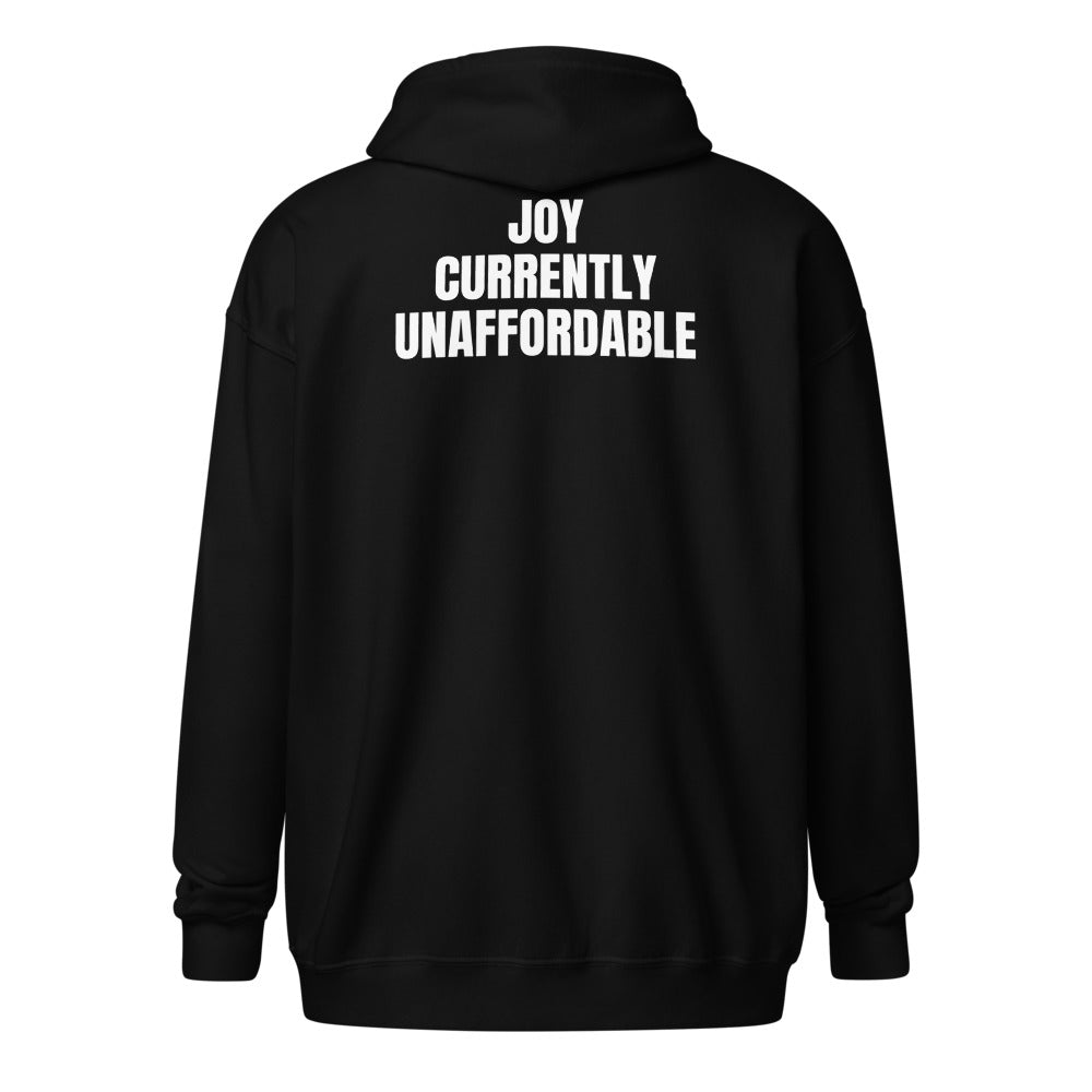 JOY CURRENTLY UNAFFORDABLE zip hoodie, black