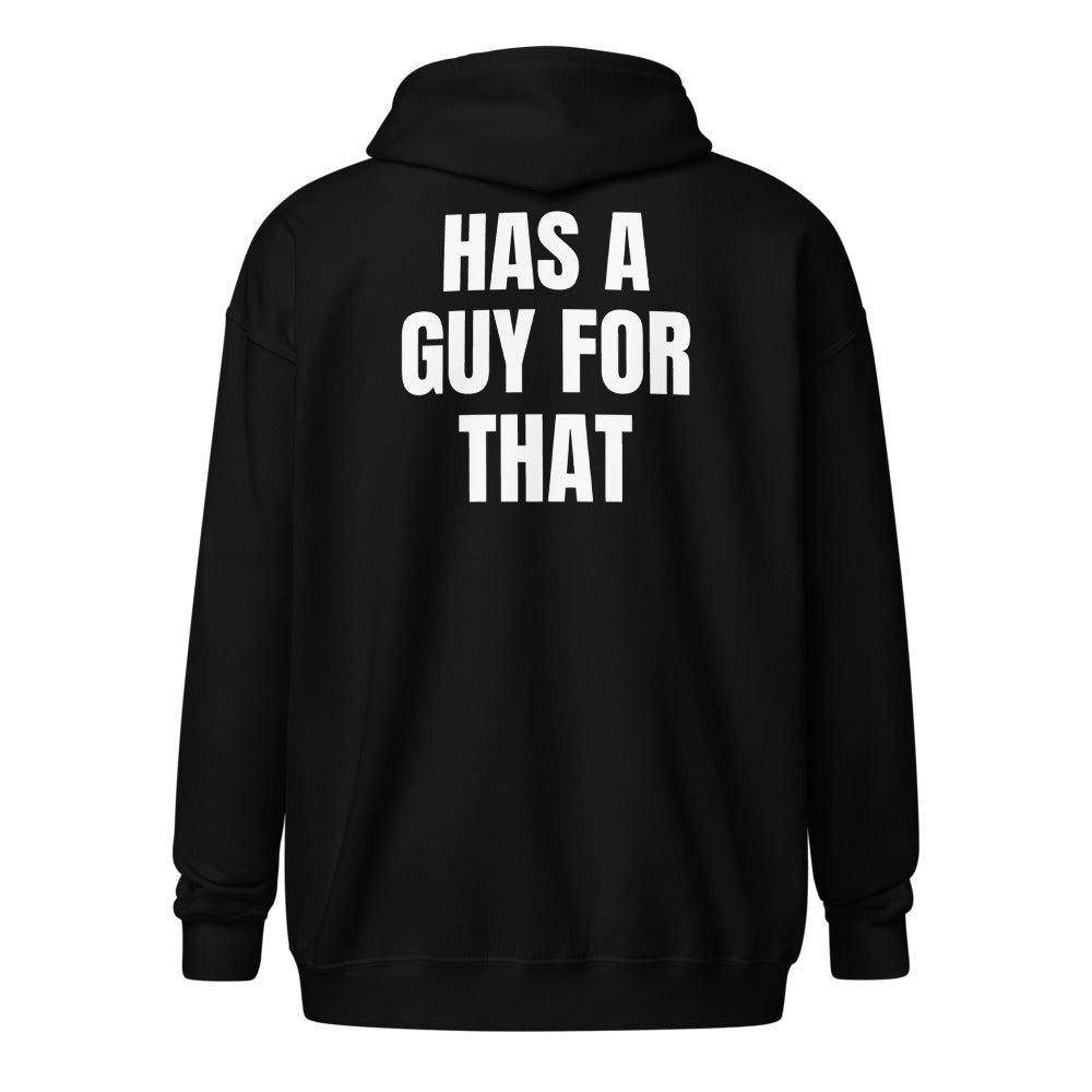 HAS A GUY FOR THAT zip hoodie, black