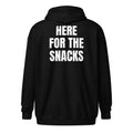 HERE FOR THE SNACKS zip hoodie, black
