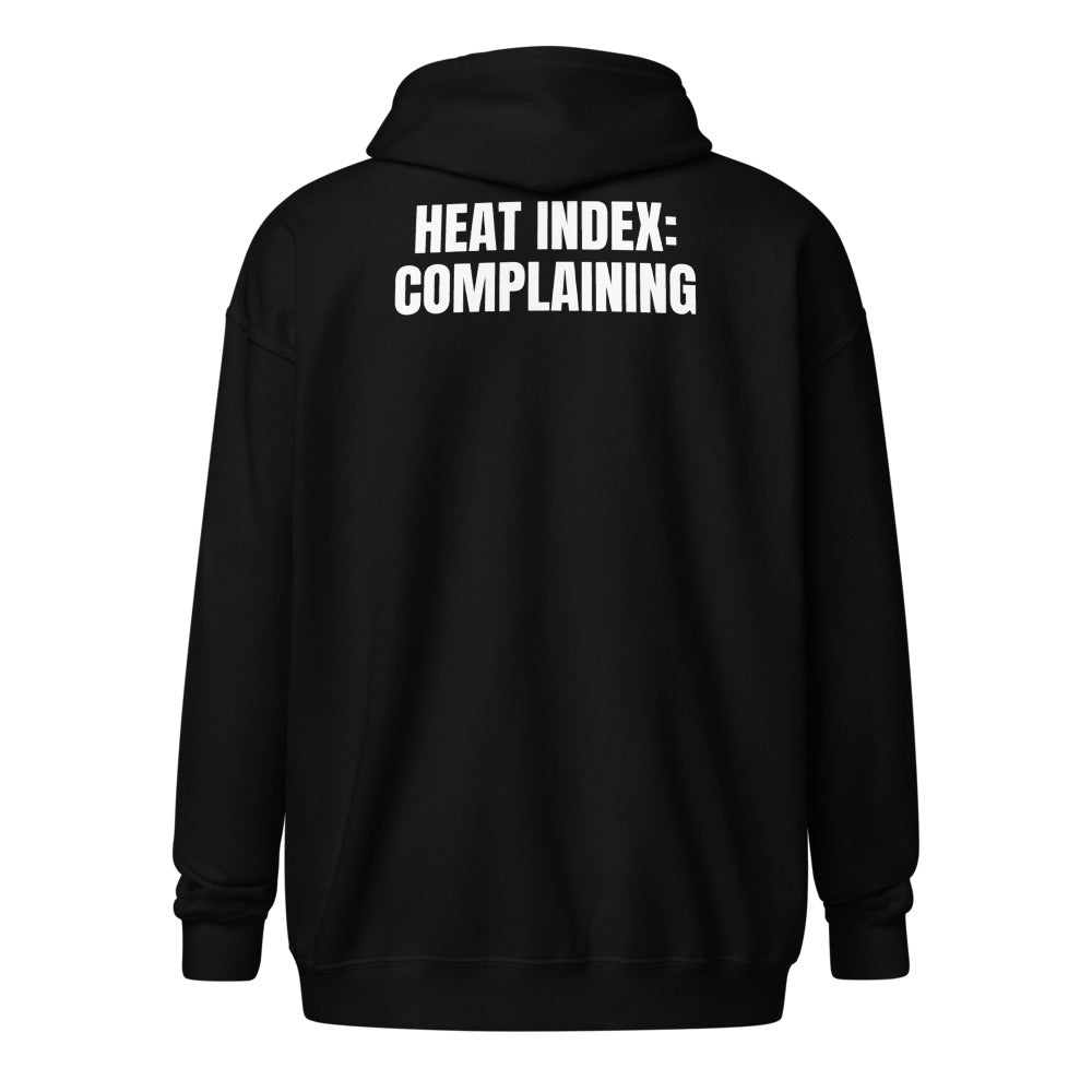 HEAT INDEX: COMPLAINING zip hoodie, black