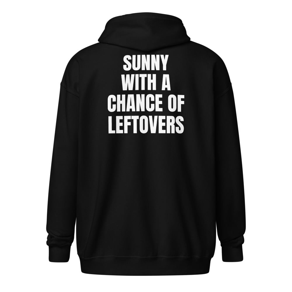 SUNNY WITH A CHANCE OF LEFTOVERS zip hoodie, black