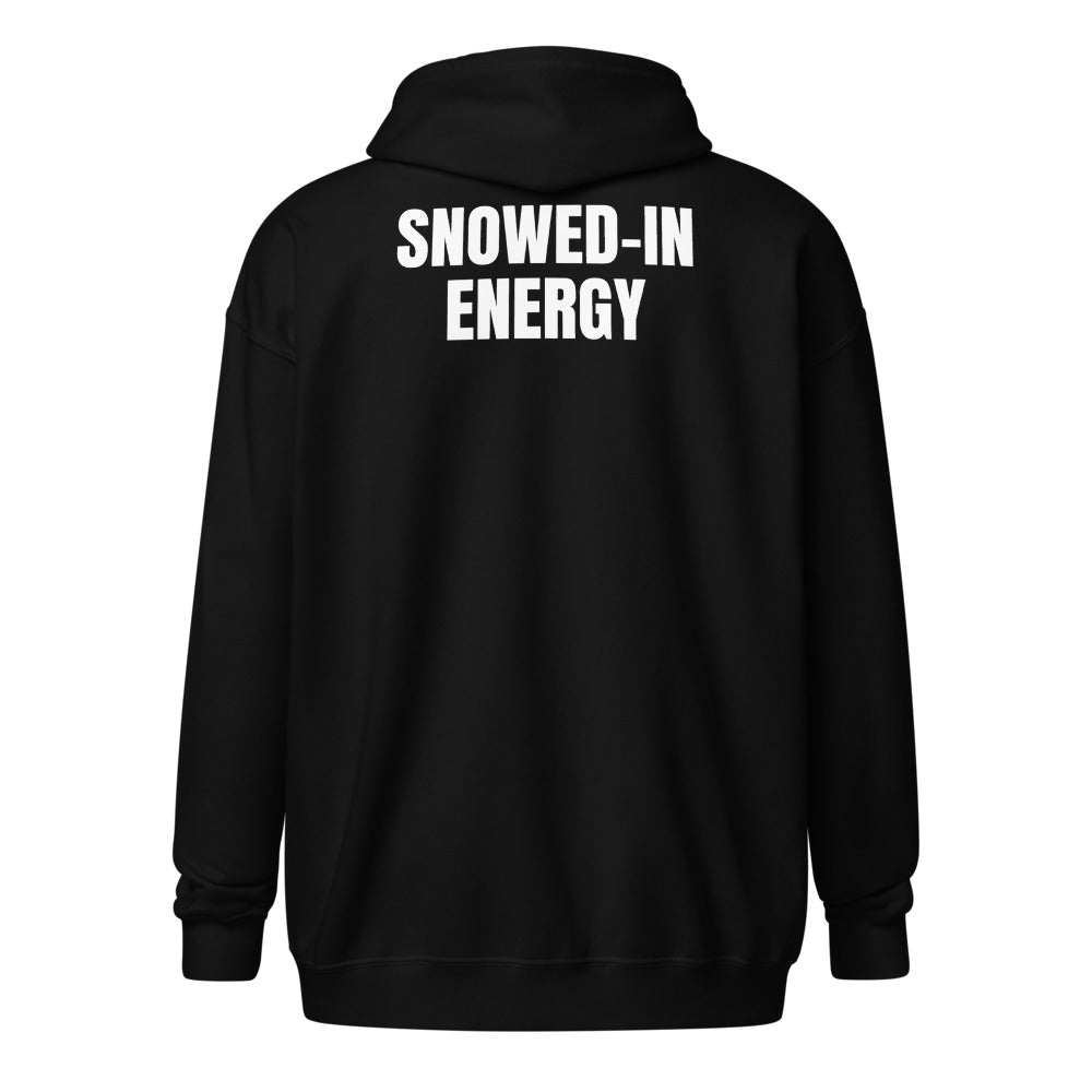 SNOWED-IN ENERGY zip hoodie, black
