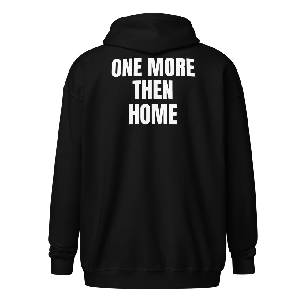 ONE MORE THEN HOME zip hoodie, black