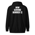 NOW SERVING NUMBER 12 zip hoodie, black