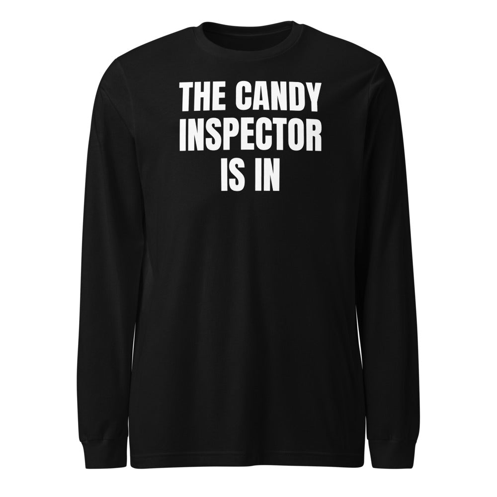 THE CANDY INSPECTOR IS IN long sleeve tee, black