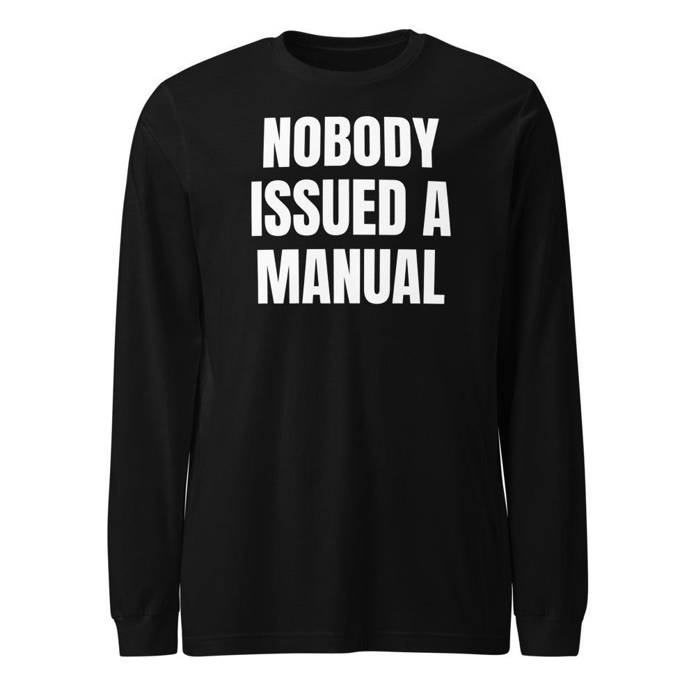 NOBODY ISSUED A MANUAL long sleeve tee, black