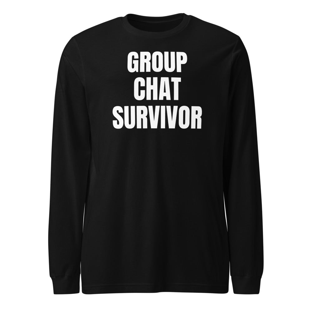 GROUP CHAT SURVIVOR long sleeve tee, black