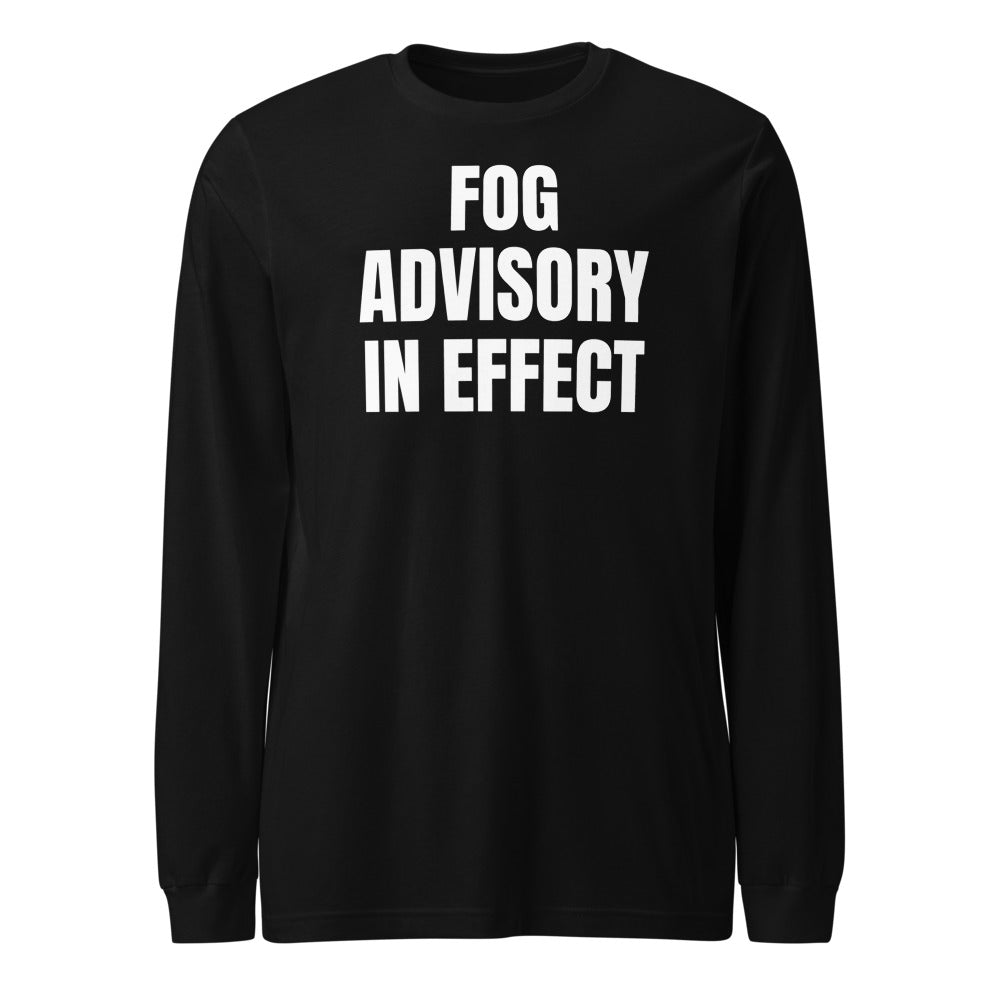 FOG ADVISORY IN EFFECT long sleeve tee, black