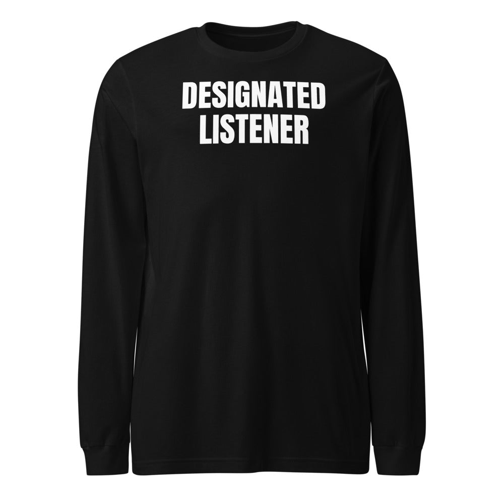 DESIGNATED LISTENER long sleeve tee, black