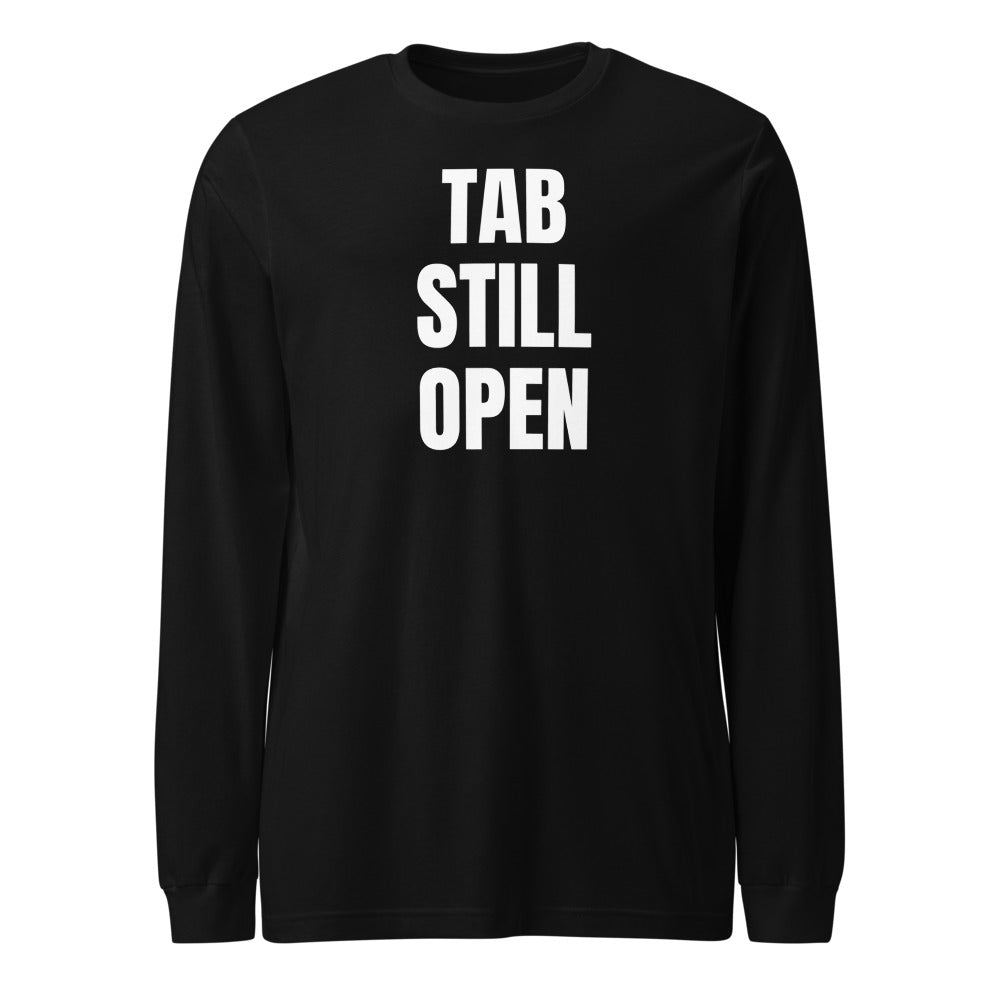 TAB STILL OPEN long sleeve tee, black