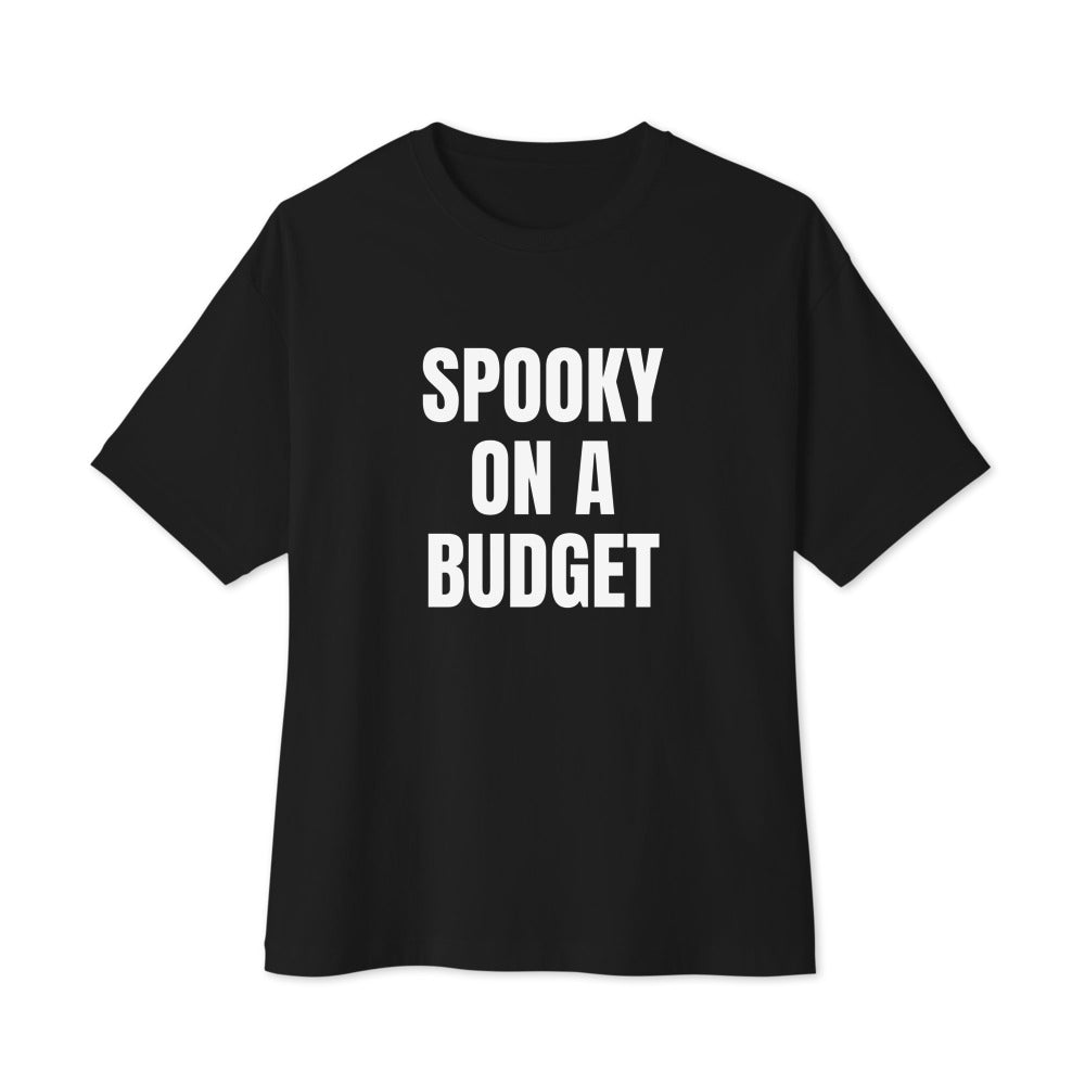 SPOOKY ON A BUDGET oversized tee, black