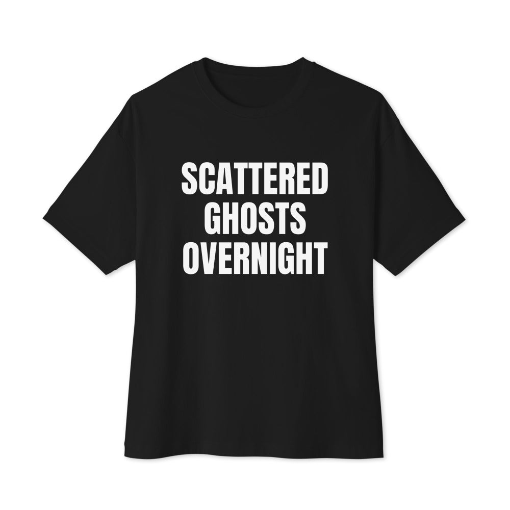 SCATTERED GHOSTS OVERNIGHT oversized tee, black