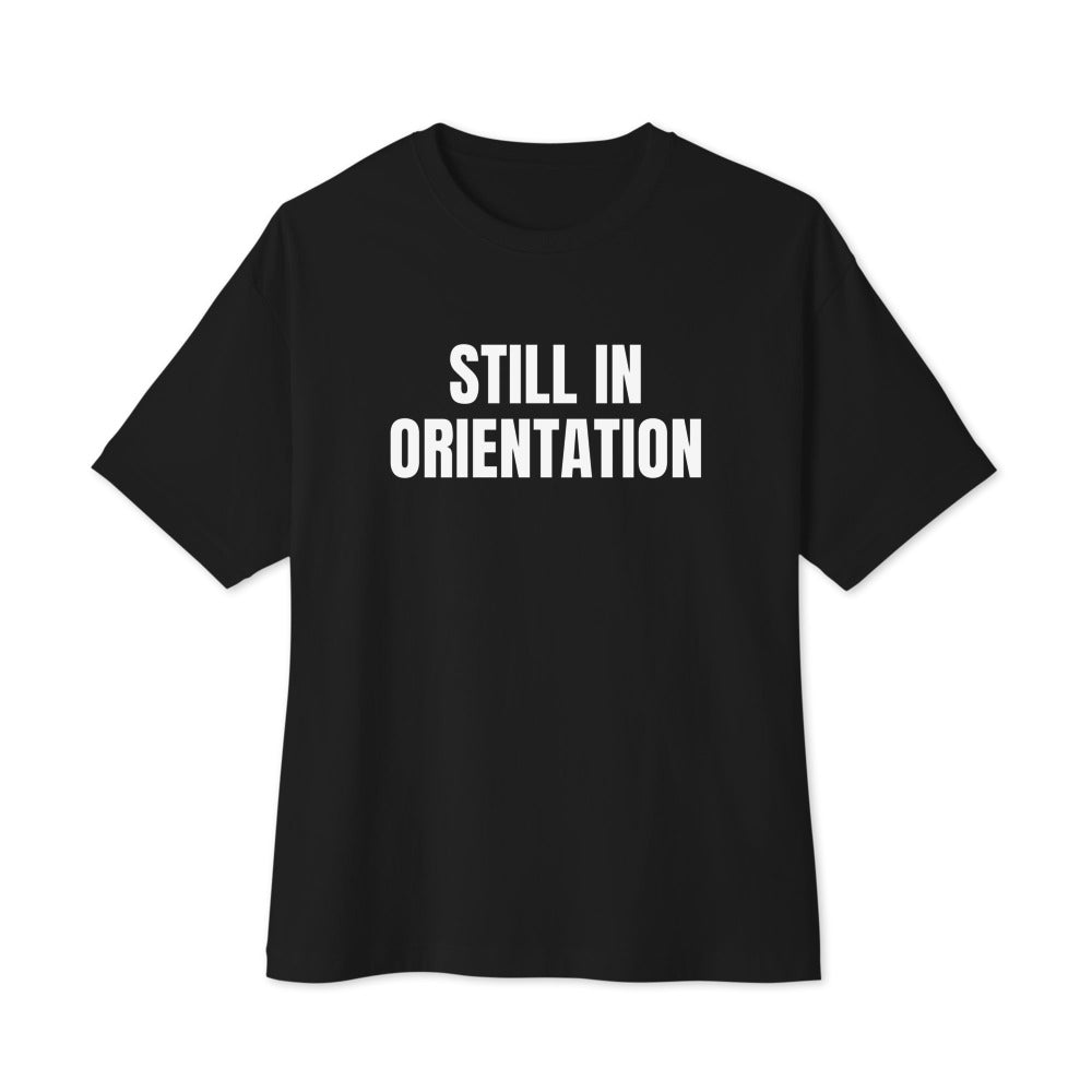 STILL IN ORIENTATION oversized tee, black