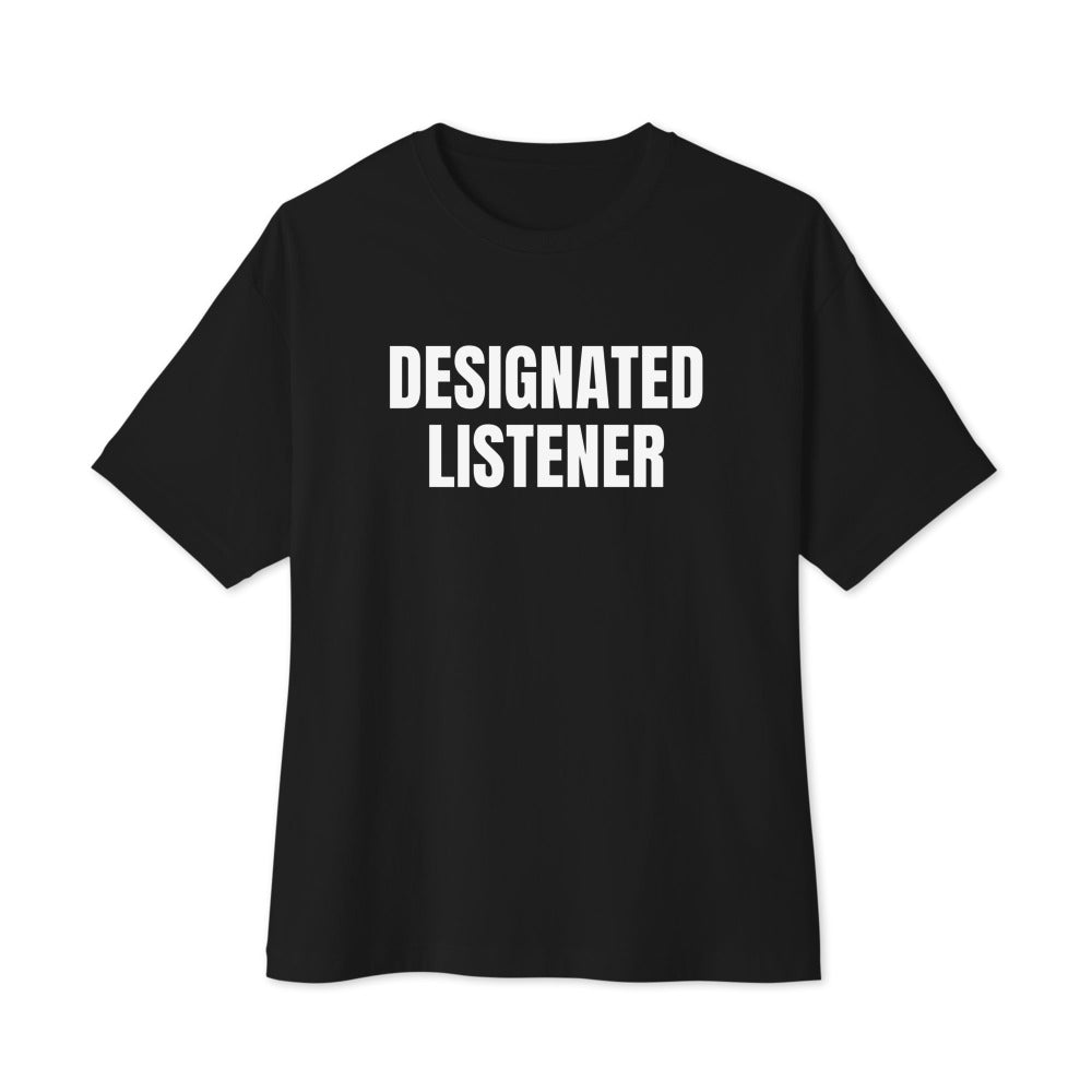 DESIGNATED LISTENER oversized tee, black