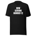 NOW SERVING NUMBER 12 tee, black