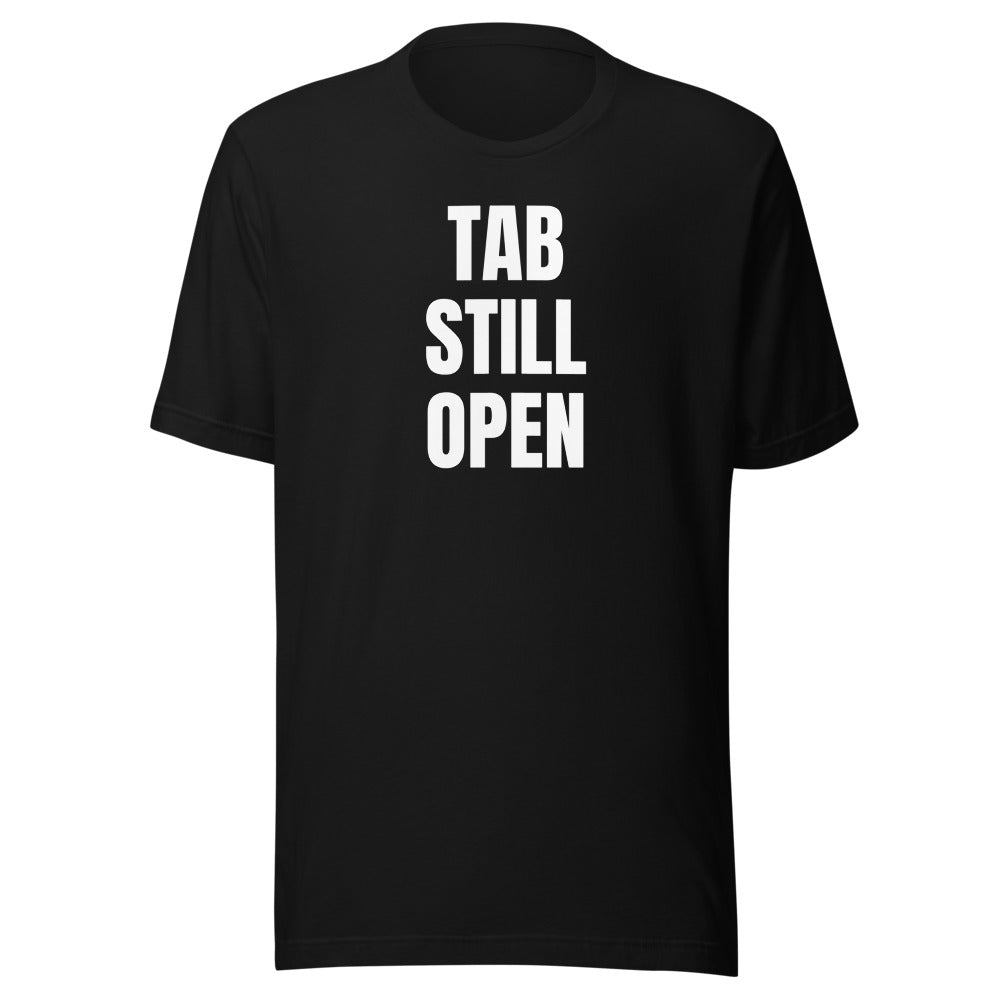 TAB STILL OPEN tee, black
