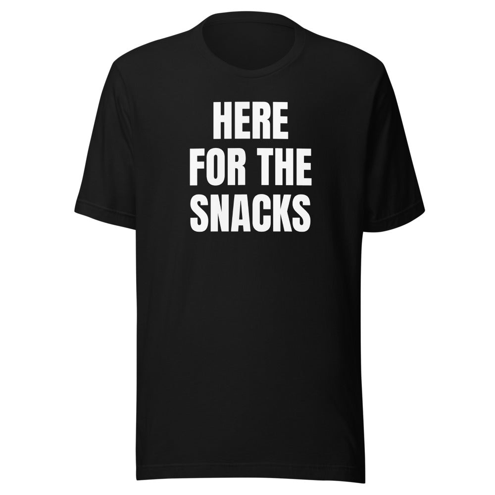 HERE FOR THE SNACKS tee, black