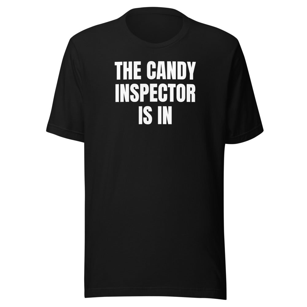 THE CANDY INSPECTOR IS IN tee, black