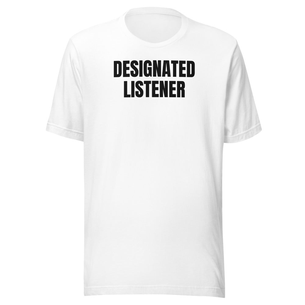 DESIGNATED LISTENER tee, white