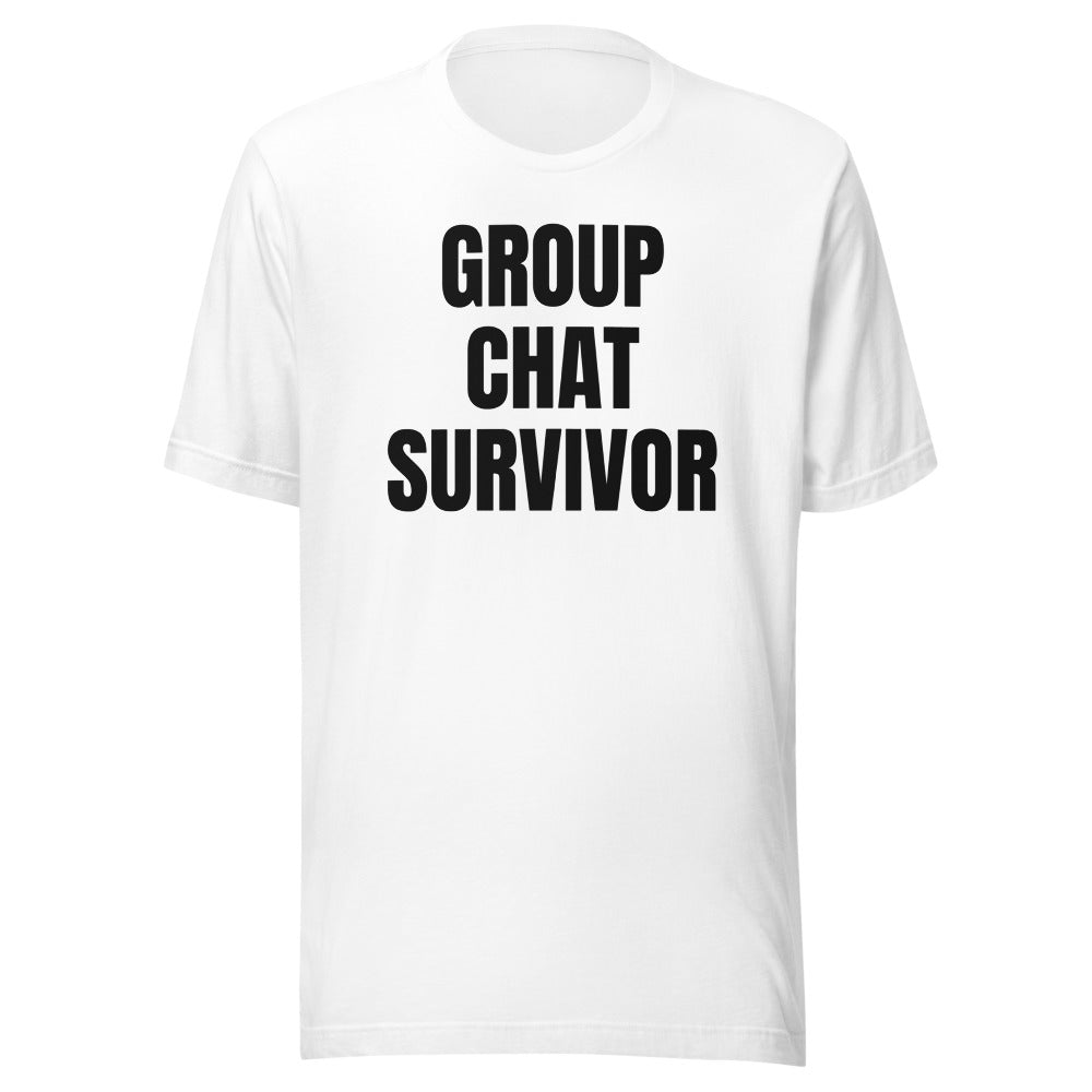GROUP CHAT SURVIVOR tee, white
