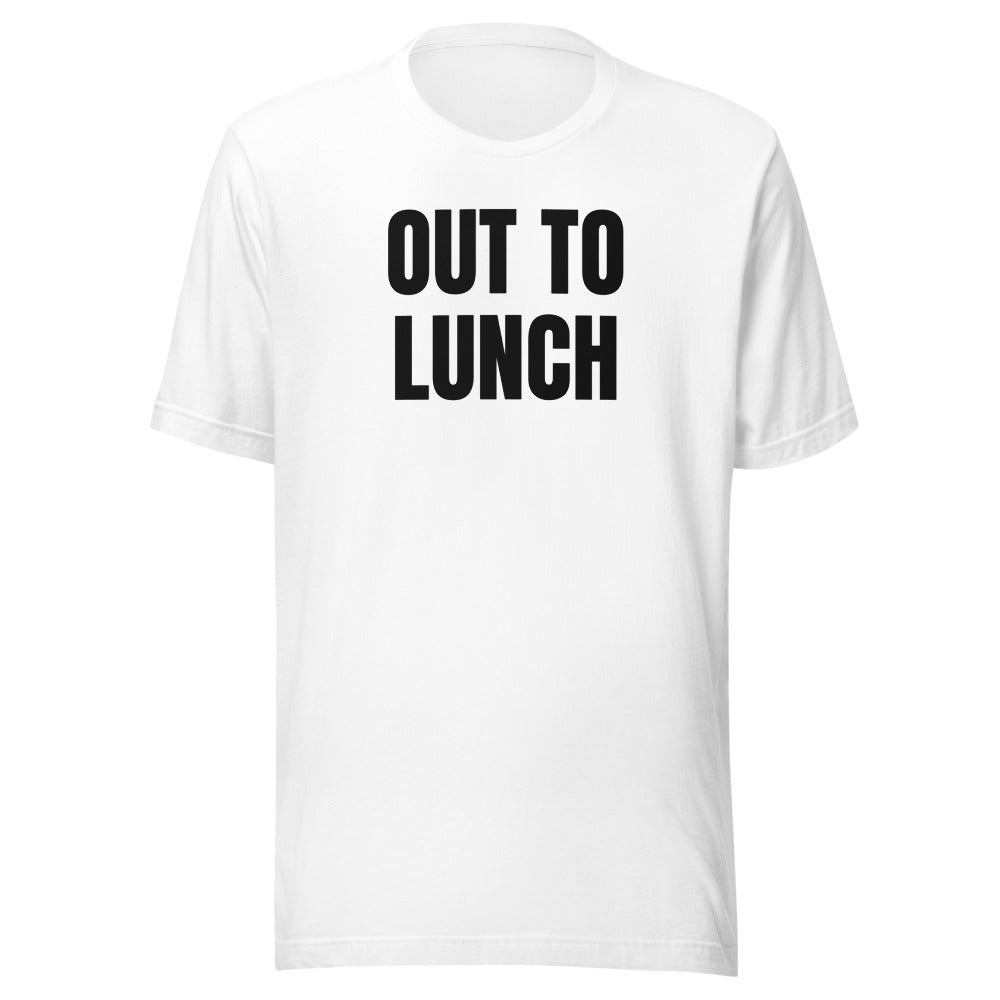 OUT TO LUNCH tee, white