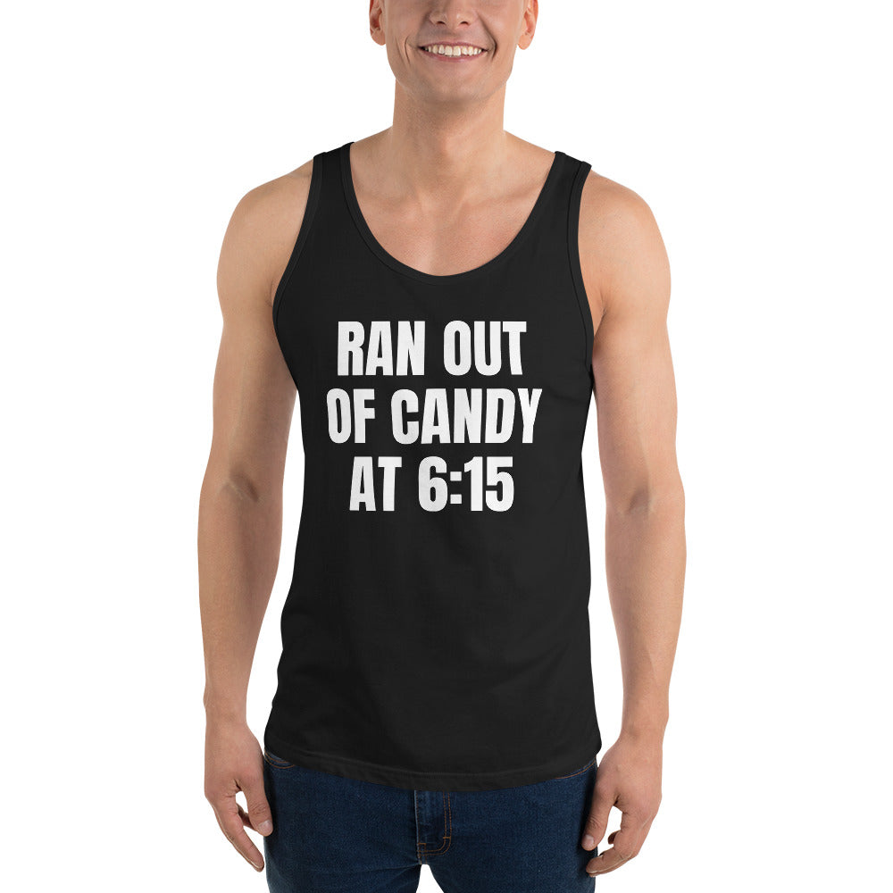 RAN OUT OF CANDY AT 6:15 tank top, black