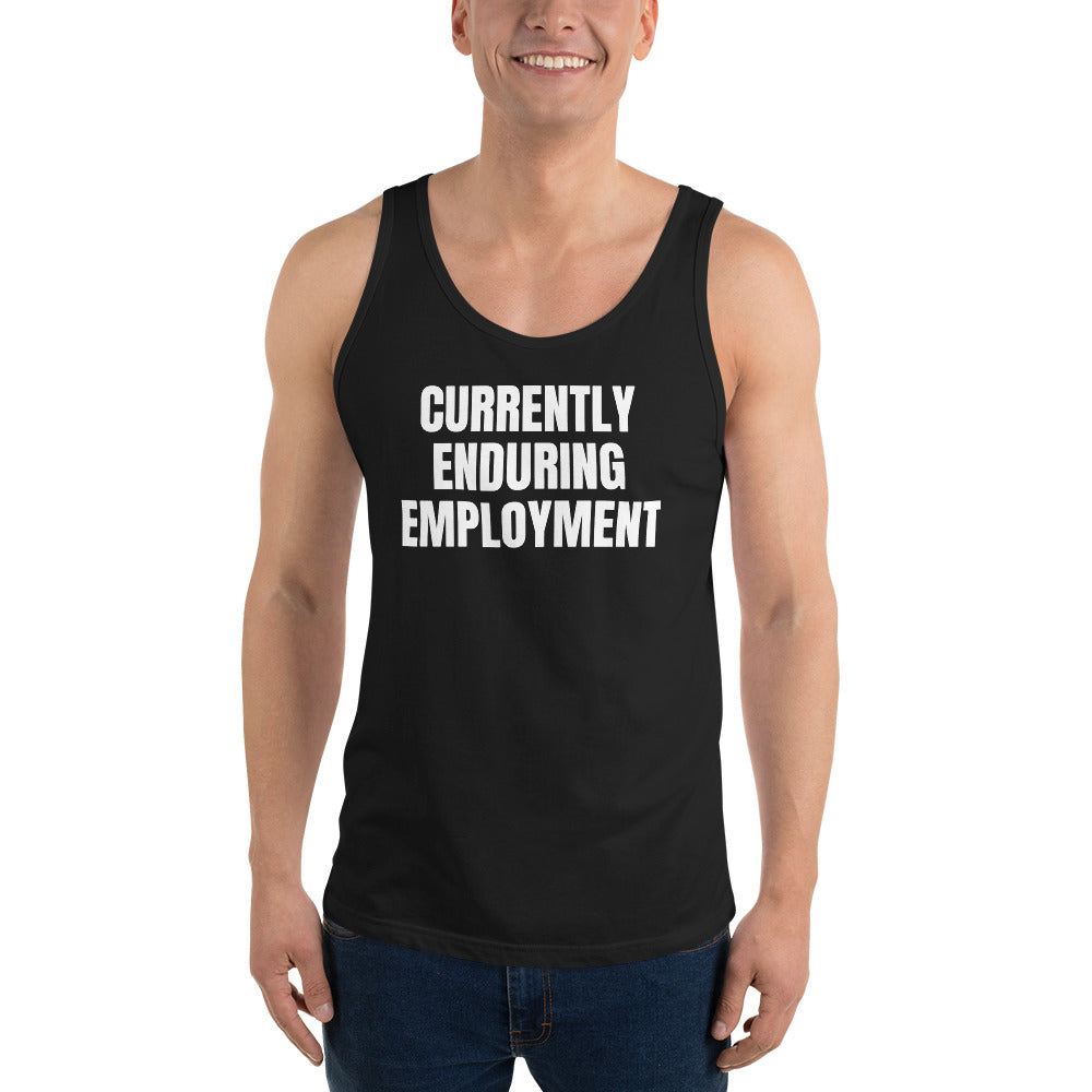 CURRENTLY ENDURING EMPLOYMENT tank top, black