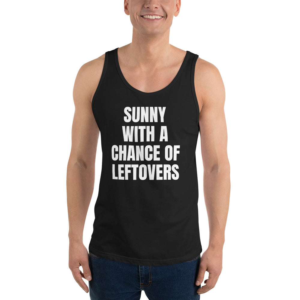 SUNNY WITH A CHANCE OF LEFTOVERS tank top, black