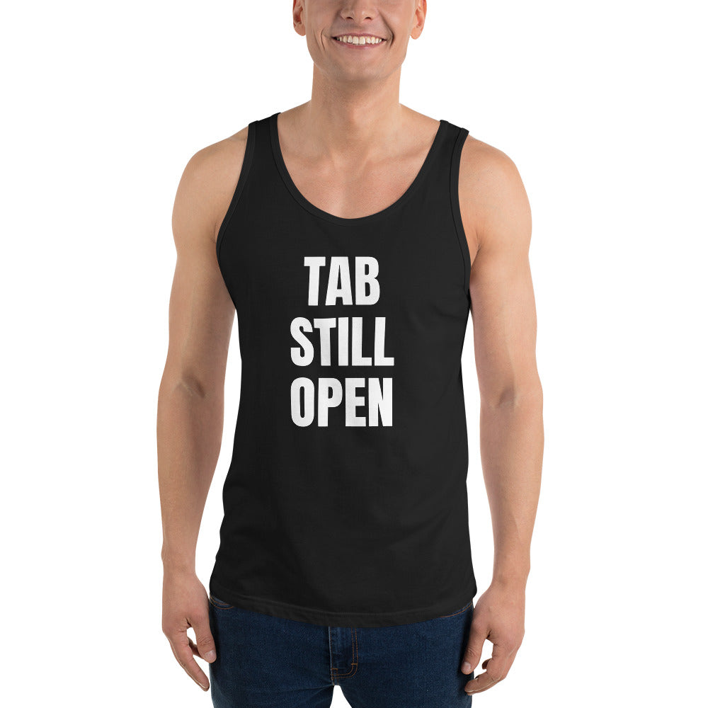 TAB STILL OPEN tank top, black