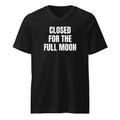 CLOSED FOR THE FULL MOON v-neck tee, black
