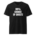 80% CHANCE OF GHOSTS v-neck tee, black