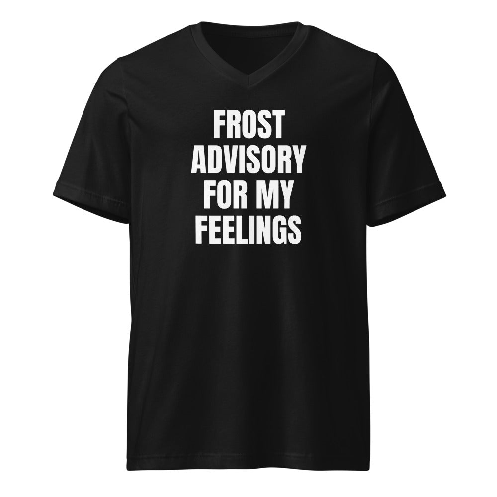FROST ADVISORY FOR MY FEELINGS v-neck tee, black