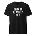 DARK BY 6, ASLEEP BY 8 v-neck tee, black