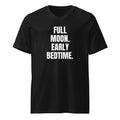 FULL MOON. EARLY BEDTIME. v-neck tee, black